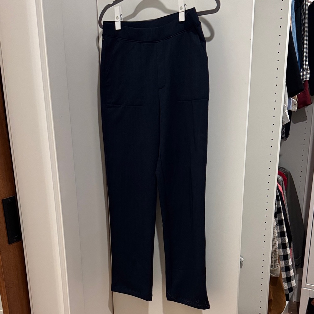 Navy High-Waisted Trousers